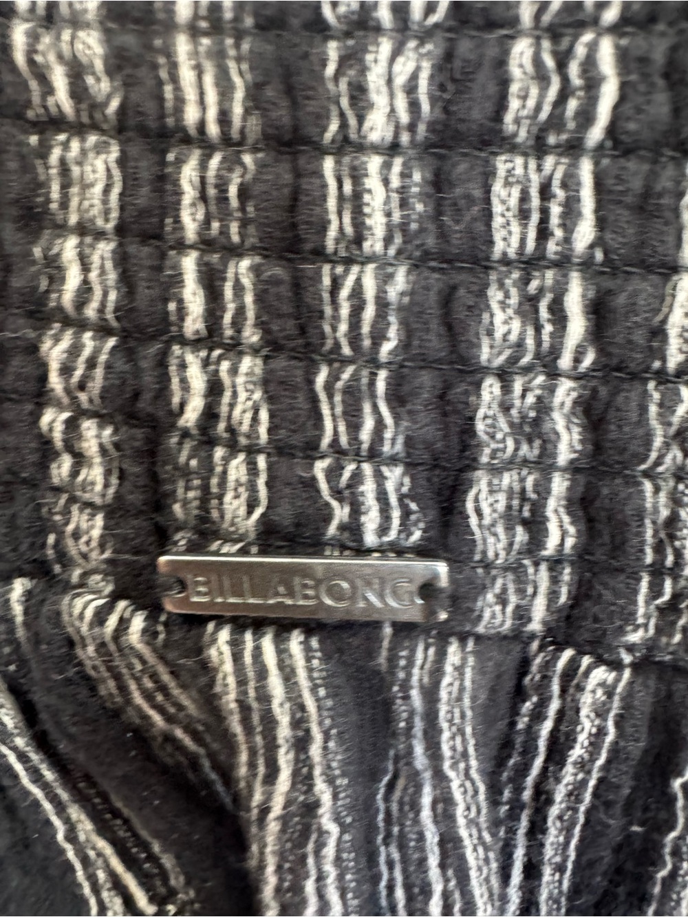 Billabong New Waves Stripe Wide Leg Pants Size Small Smocked Cotton Travel - Picture 5 of 15